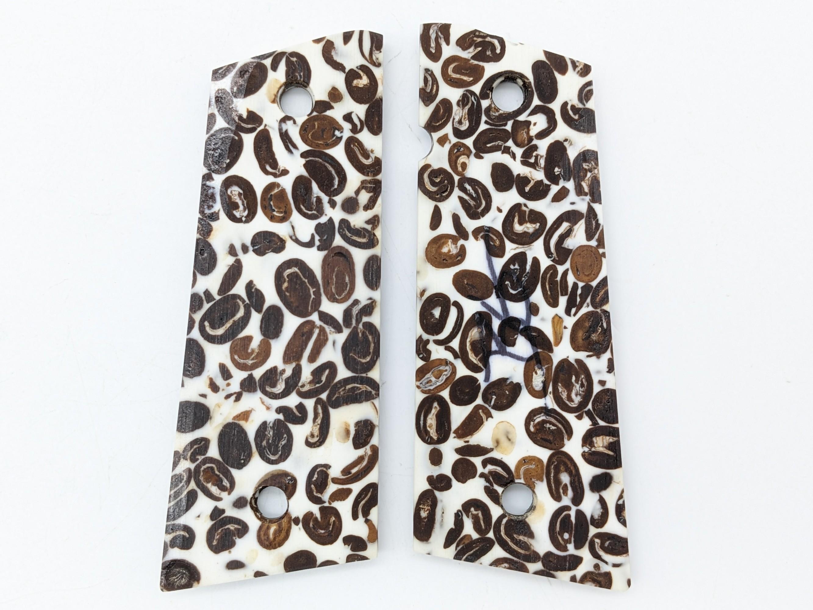 Custom Coffee Bean & Acrylic 1911 Full Size Grips