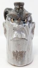 10in Dal Burtachell Multi Glaze Face Jug