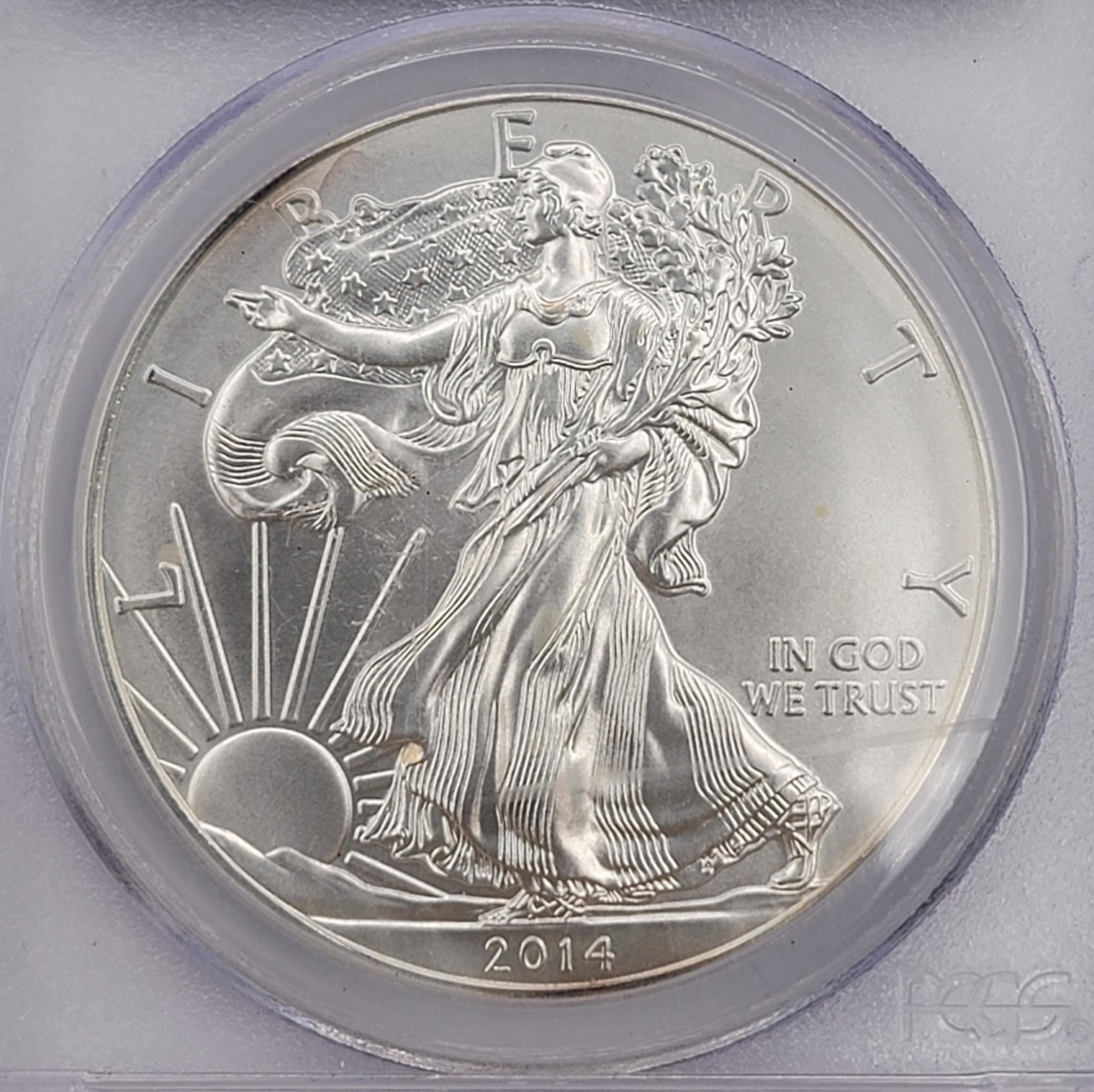 2014 American Silver Eagle Coin PCGS MS 70 First Strike