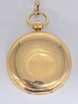 18K Gold 1868 American Waltham Wm. Ellery Hunting Case Pocket Watch