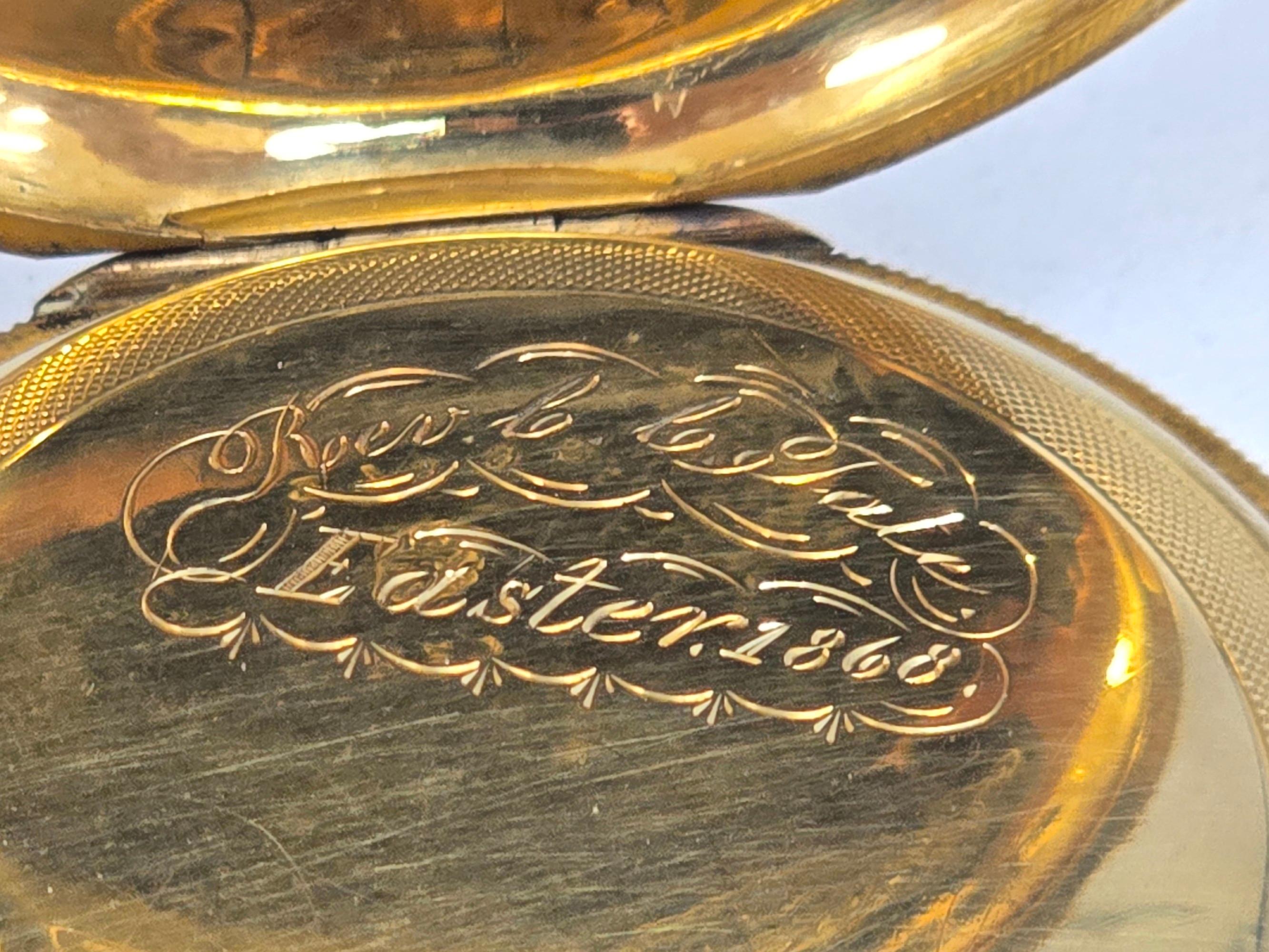 18K Gold 1868 American Waltham Wm. Ellery Hunting Case Pocket Watch
