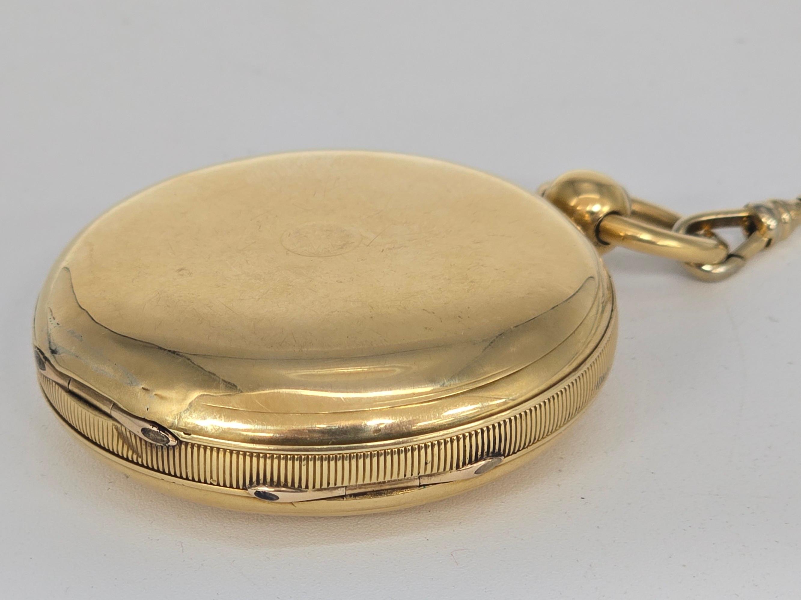 18K Gold 1868 American Waltham Wm. Ellery Hunting Case Pocket Watch