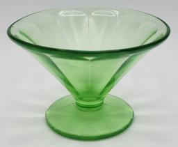 13 Pc. Federal Block Optic Uranium Depression Glass Sherbets