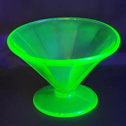 13 Pc. Federal Block Optic Uranium Depression Glass Sherbets