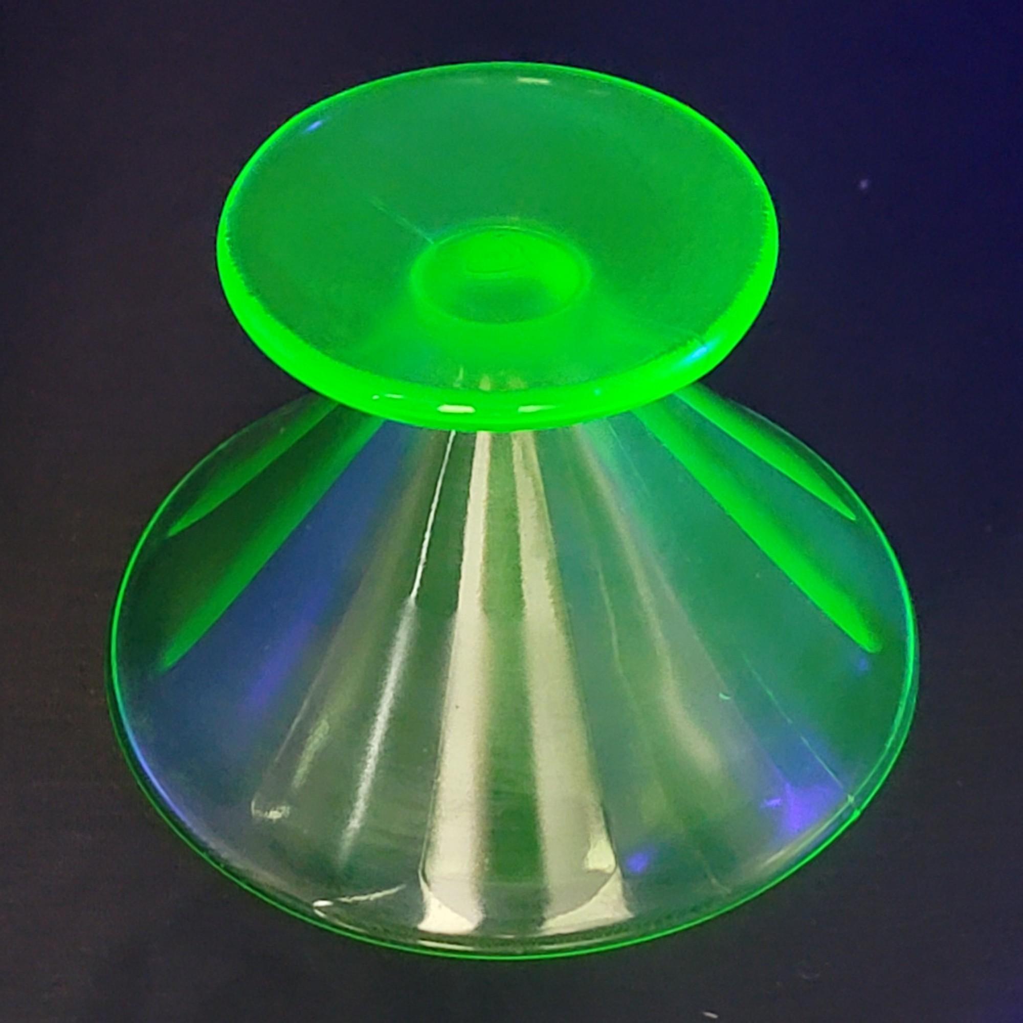 13 Pc. Federal Block Optic Uranium Depression Glass Sherbets