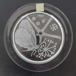 1968 & 1969 Lalique Crystal Annual Plates NIB