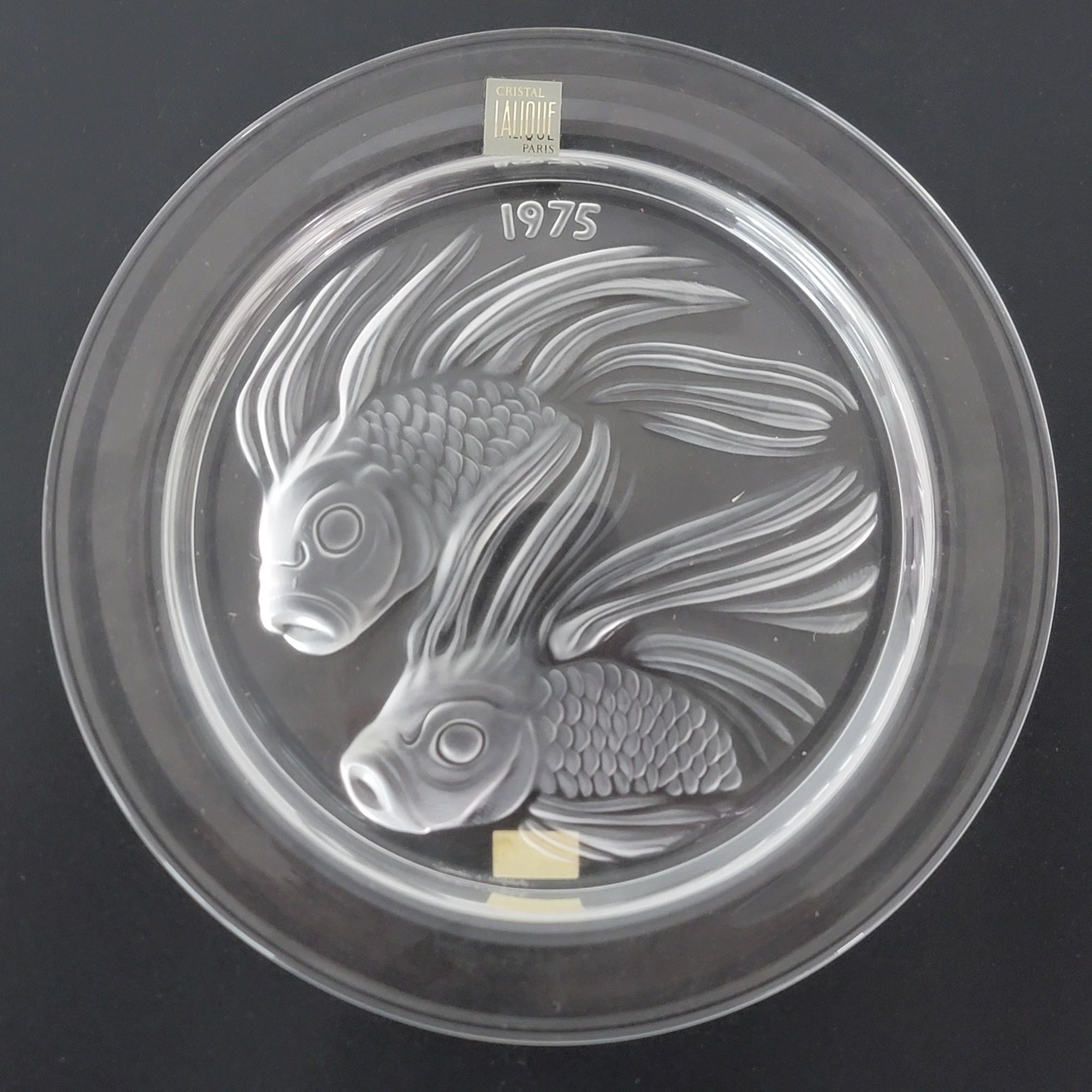 1975 & 1976 Lalique Crystal Annual Plates NIB