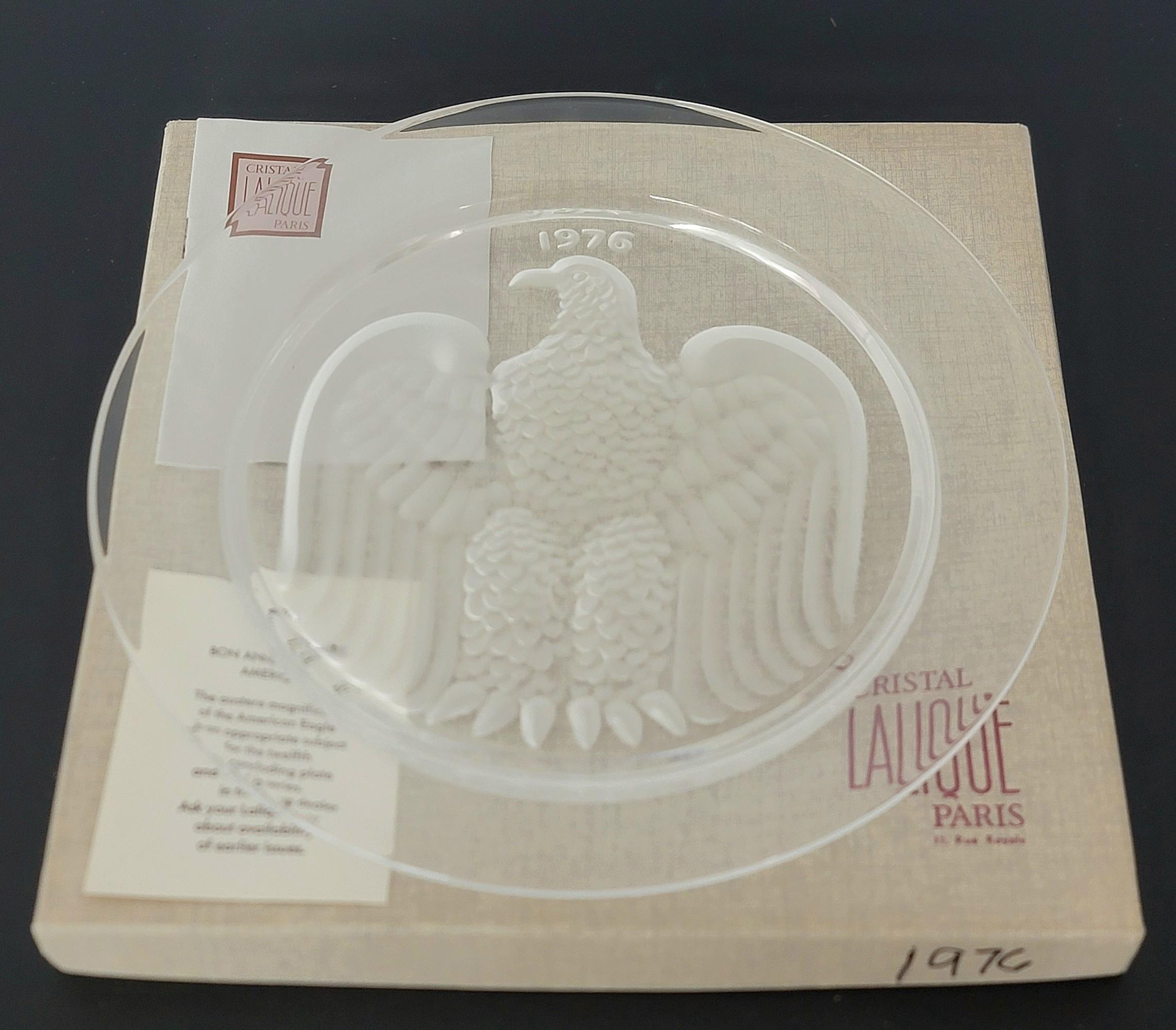 1975 & 1976 Lalique Crystal Annual Plates NIB