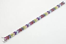 Ladies Sterling Silver Multi-Gemstone Bracelet