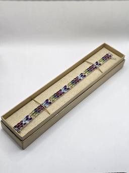 Ladies Sterling Silver Multi-Gemstone Bracelet