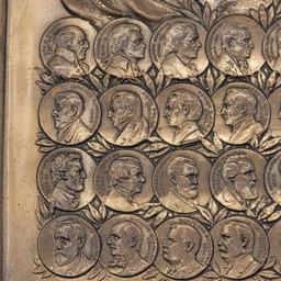 1922 Copper Plaque Of The First 29 U.S. Presidents By Abraham Eisenberg