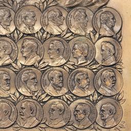 1922 Copper Plaque Of The First 29 U.S. Presidents By Abraham Eisenberg