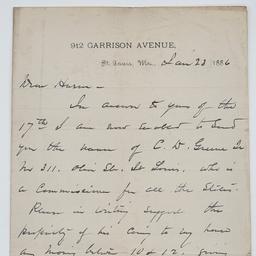 Post Civil War Letter From General William T. Sherman To General William B. Hazen
