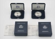 (2) 2000-P American Silver Eagle Proof Coins
