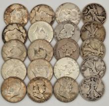 $10 Face Value Of 90% Silver U.S. Half Dollars
