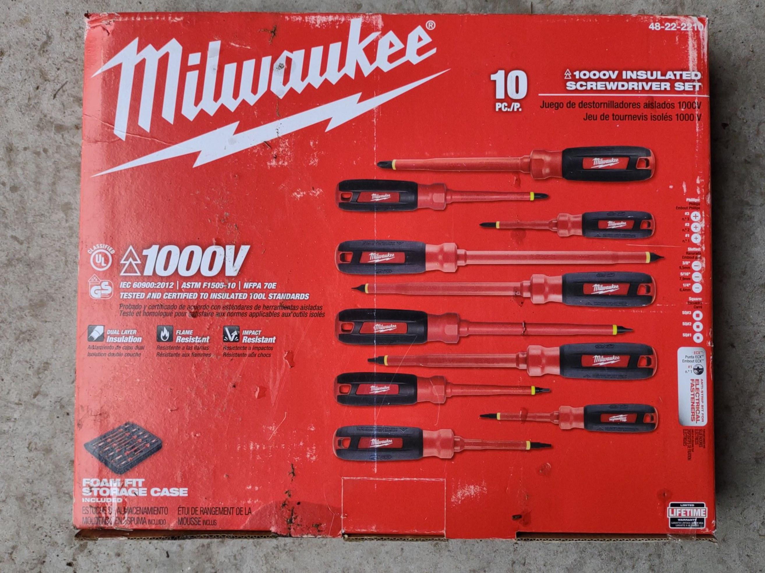 Milwaukee 10 PC 1000V Insulated Screwdriver Set w/ EVA Foam Case