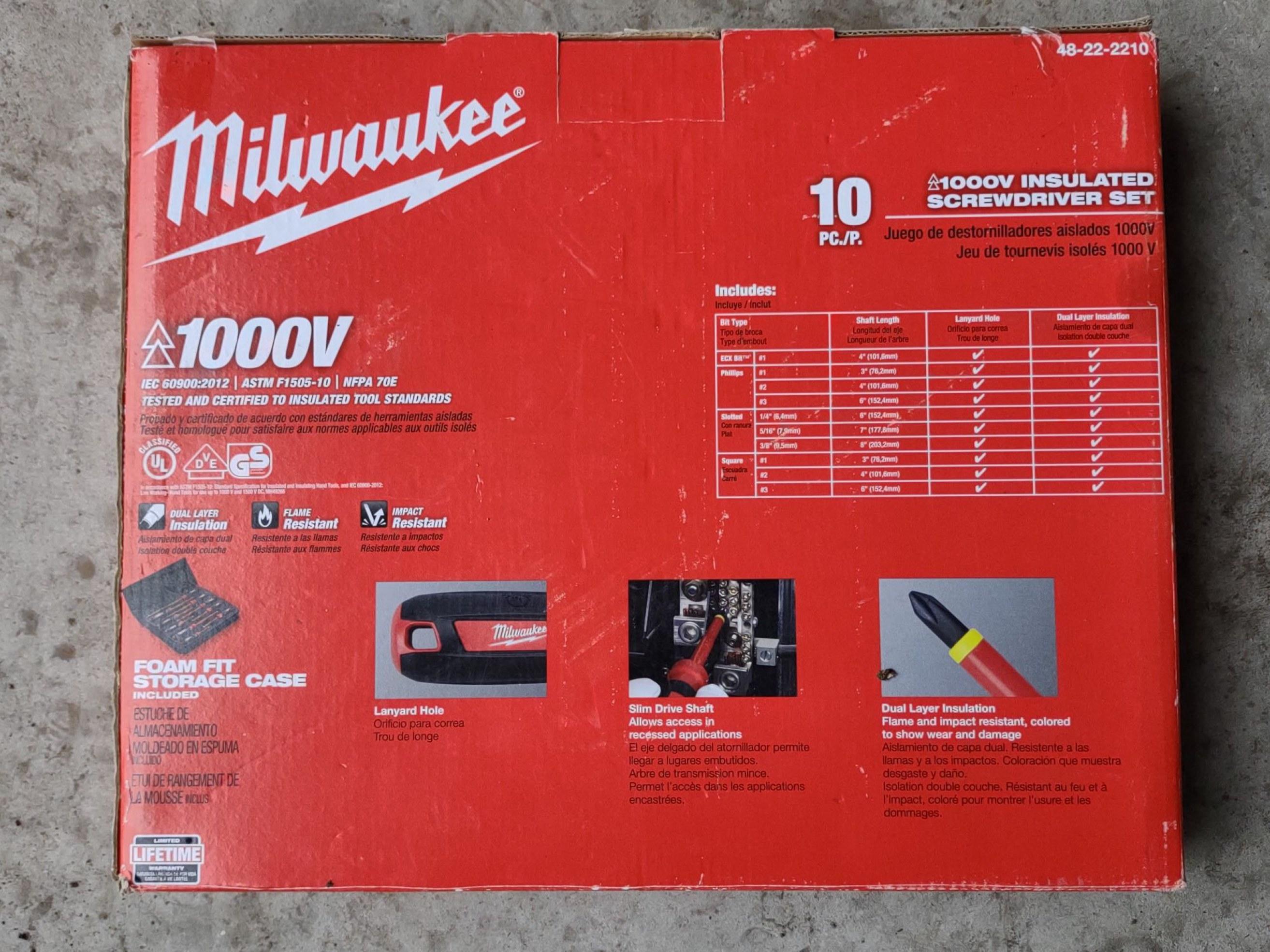 Milwaukee 10 PC 1000V Insulated Screwdriver Set w/ EVA Foam Case