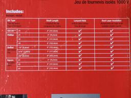 Milwaukee 10 PC 1000V Insulated Screwdriver Set w/ EVA Foam Case