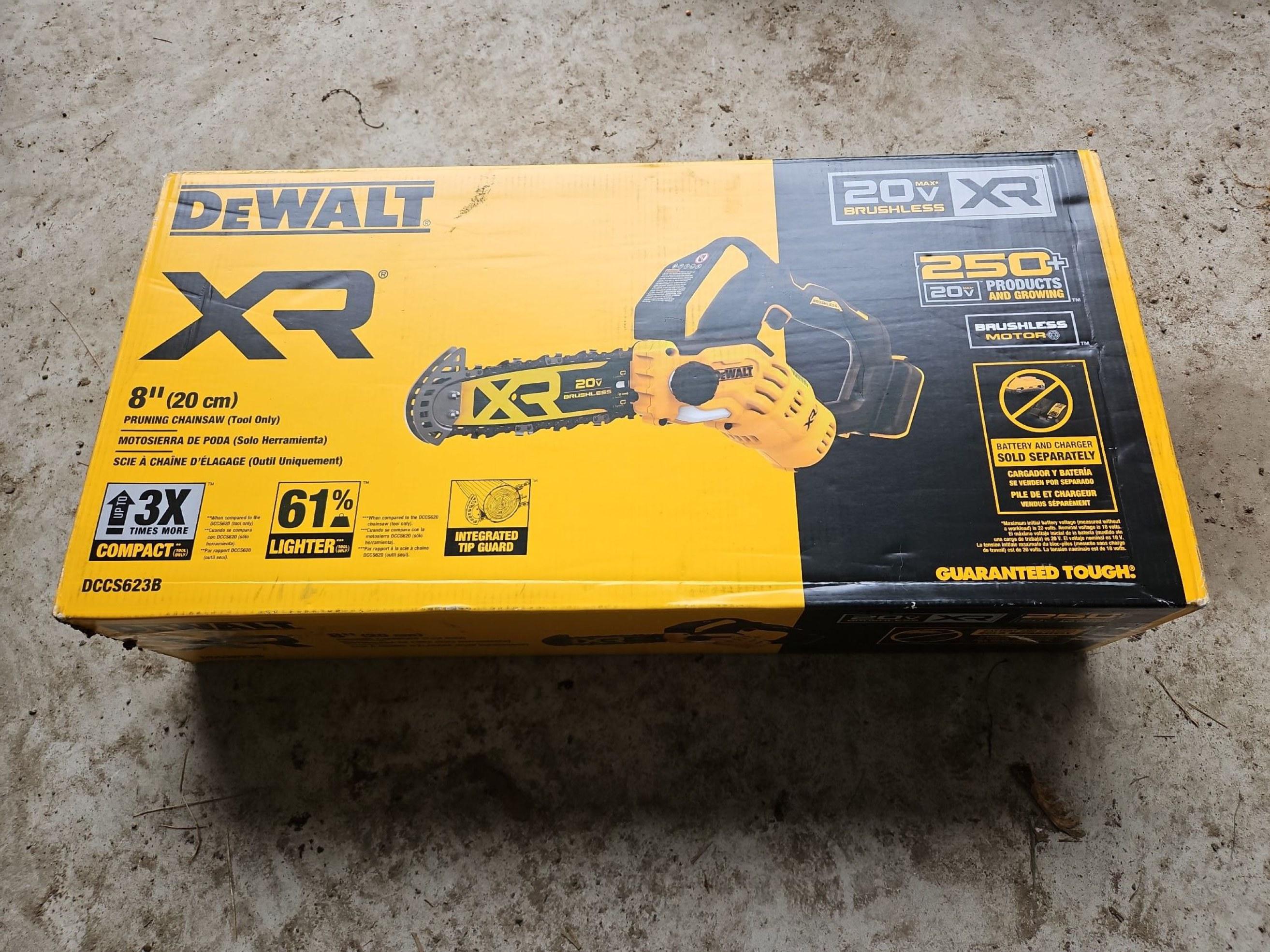 DeWalt 20V Brushless 8" Pruning Chain Saw.