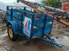 9' Painted Blue Metal & Wooden Trailer