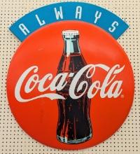 Coca-Cola Embossed Plastic Button Sign