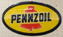 Pennzoil Embossed Plastic Advertising Sign