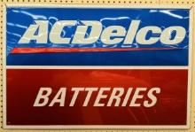 SST AC Delco Batteries Embossed Advertising Sign