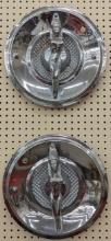 Art Deco Style Nude Lady Chrome Hubcaps