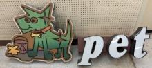 Pet Store Lighted 2-Piece Advertising Sign