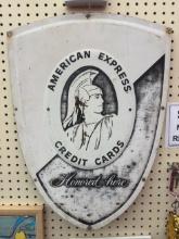 Vintage DST American Express Embossed Shield Sign