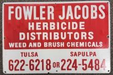 Vintage SSP Fowler JacobÕs Herbicide Sign