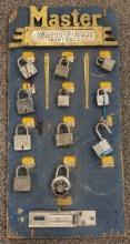 Vintage Master Padlocks Wood Store Display