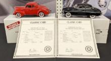 Danbury Mint 1949 Mercury Club Coupe & 1940 Ford Deluxe Coupe Replica Vehicle