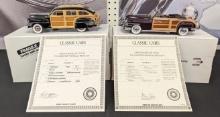 Danbury Mint 1942 Chrysler Town & Country & 1948 Chrysler Town & Country Replica Vehicles