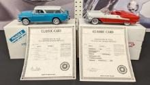 Danbury Mint 1955 Oldsmobile Super 88 & 1955 Chevrolet Nomad Replica Vehicles