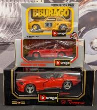 Bburago Porsche 959 & Dodge Viper Die Cast Cars