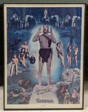 Signed Johnny Weissmuller & Johnny Sheffield Tarzan Movie Poster