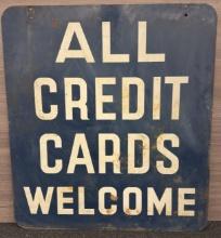 Vintage DST Credit Cards Sign