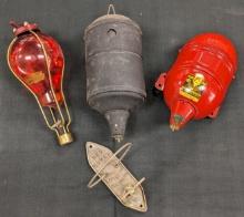 (3) Antique Red Comet Automatic Fire Extinguishers
