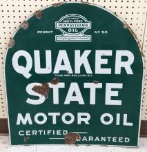 Vintage DSP Quaker State Motor Oil Tombstone Sign