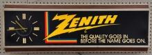 Vintage Zenith Lighted Advertising Clock