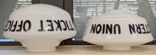 Western Union & Ticket Office Milk Glass Light Globes