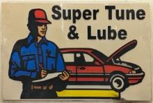8ft Vintage Super Tune & Lube Embossed Sign