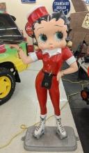 Over 5ft Tall Betty Boop Car Hop Cast Metal Statue