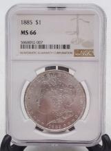 Graded 1885 Silver Morgan $1 One Dollar Coin MS66
