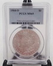 Graded 1904 o Silver Morgan $1 One Dollar Coin MS65