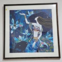 Wu Jian "Dragon Fly" signed Framed Serigraph