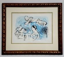 Marc Chagall ÒComposition in BlueÓ Original Lithograph from Derri�re Le Miroir Book.