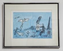 Marc Chagall ÒParis CompositionÓ Original Lithograph from Derri�re Le Miroir Book