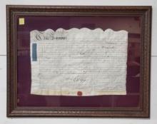 Antique Handwritten Indentured Servant Contract on Parchment with Wax Seal to John Little 28Ó x 21Ó